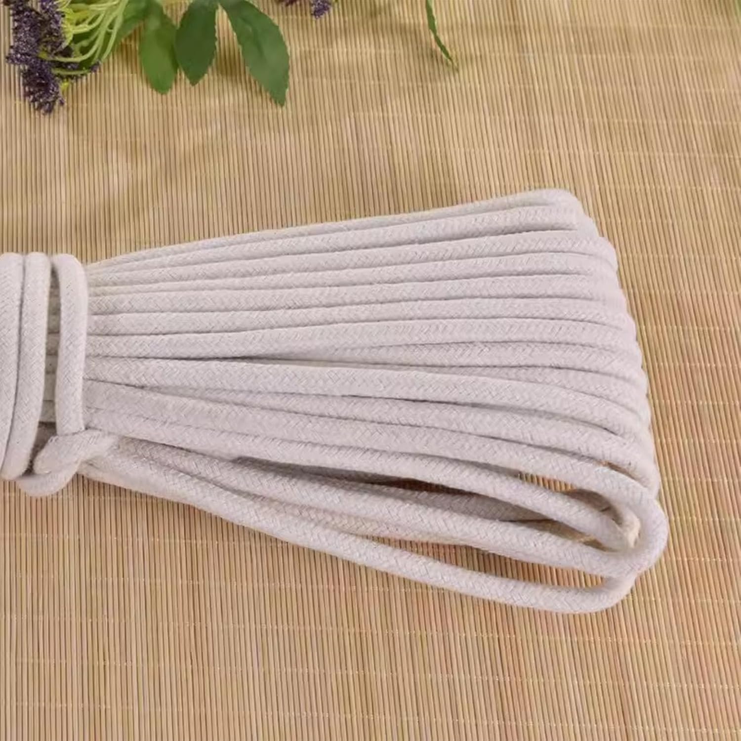 Cotton String Ball, Elastic cord, thread beading string,Macrame Rope Beige 100 m,Macrame Cord Cotton Core Twisted Thick Cotton Rope,Multi-Purpose Decking Rope for Macrame Art,Flagpole Rope,Clothesline