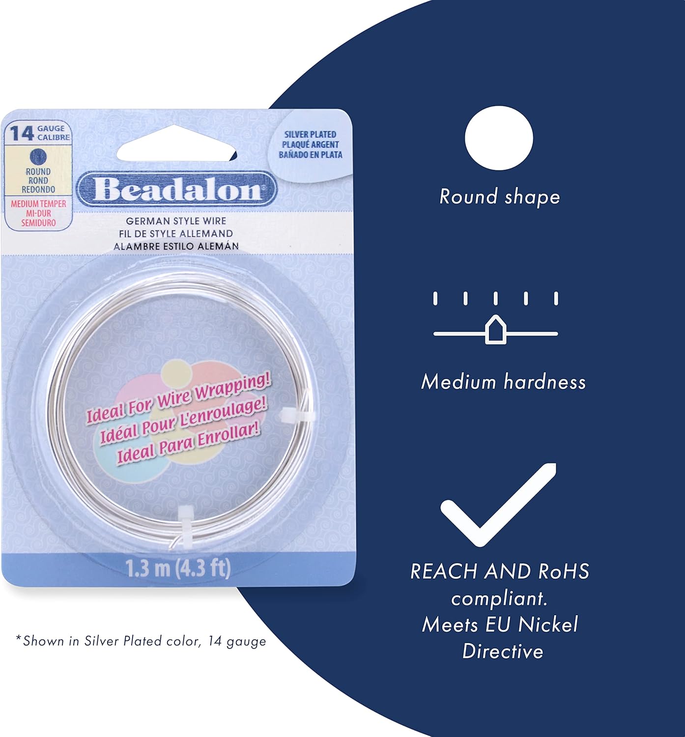 Beadalon German Style Wrapping Wire, Round, Gold Color, 22 Gauge, 500 ft