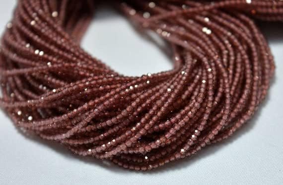 BEADS GEMSTONE 10 Strands, 2mm Beads, Garnet Beads, Garnet Gem Stone, Faceted Rondelle, Gemstone for Jewelry, 12.5 Inches Code-HIGH-31443