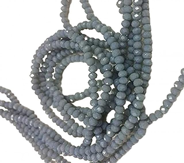 Grey Moonstone Faceted rondelle Glass Beads,Moonstone Stone Gemstone 3-4mm 13 Inch lot of 10 Strands CHIK-STRD-95092