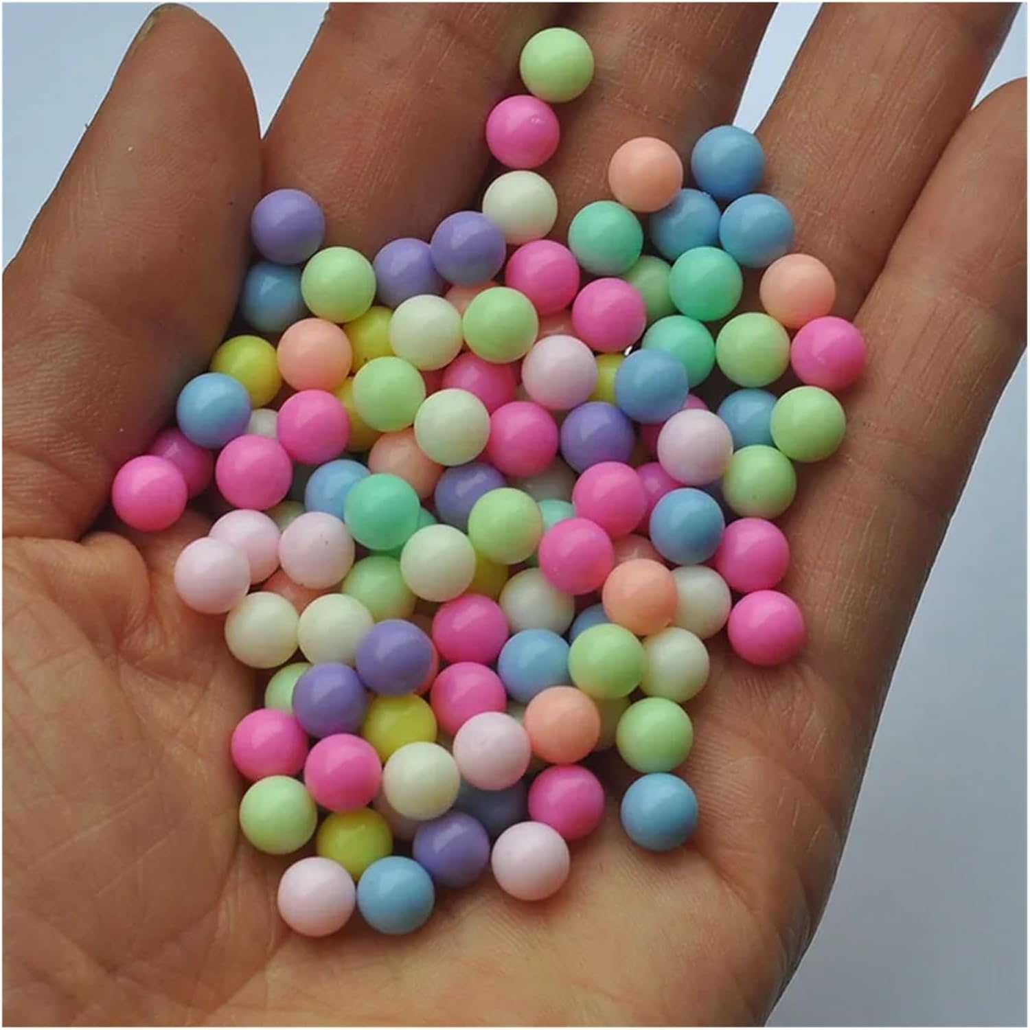 6mm Acrylic Solid Color Non Porous Round Beads Loose DIY Handmade Decorative Material Dropping(White,5000PCS)