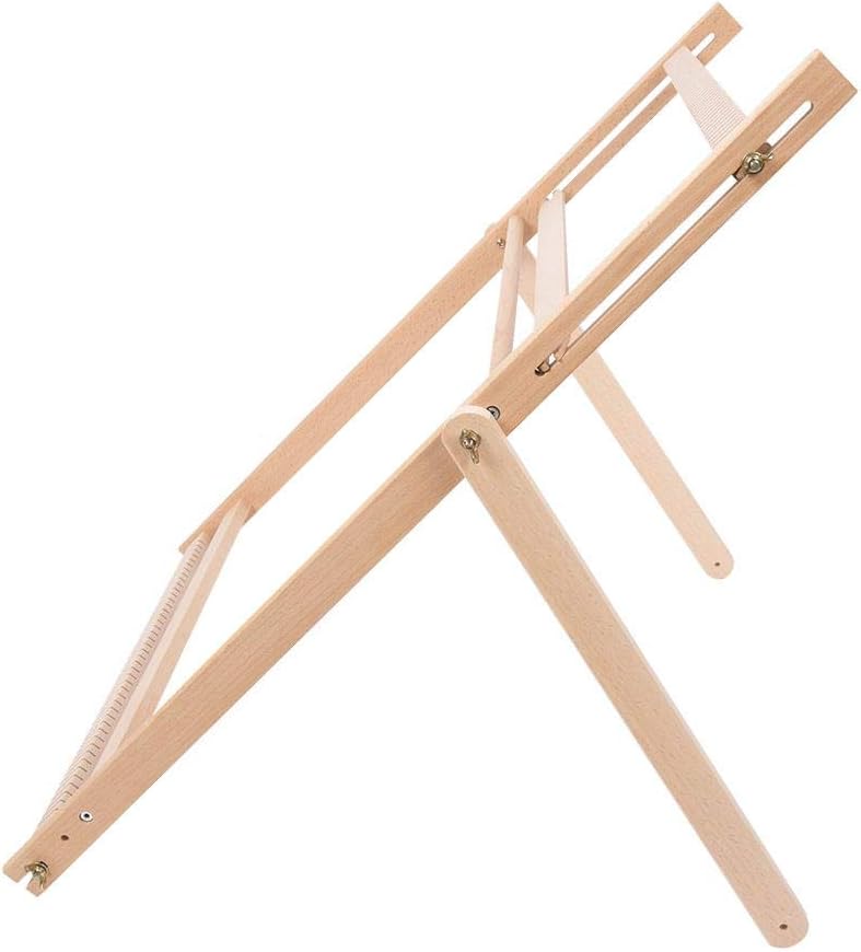Weaving Looms with Stand, Wooden Multi-Craft Weaving Loom Kit Adjustable Weaving Frame Solid Wood Blanket Scarf DIY Loom Sewing Machine, for Handkerchiefs, Cup Holders, Drawstring Bags