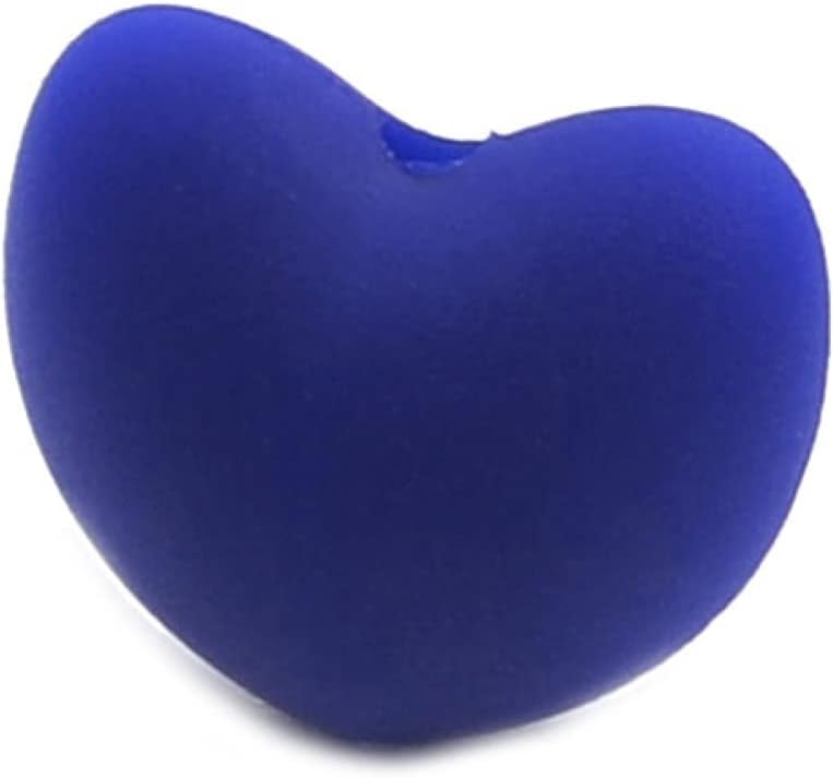 Silicone Beads 20mm for Keychain Making Bulk Assorted DIY Necklace Bracelet Beads for Craft Set Jewelry, Colorful Heart Shaped Silicone Beads 50 Pieces (White 17)