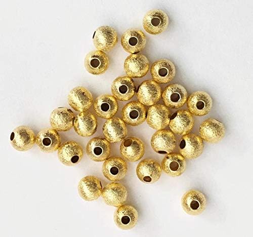 Bulk 500 pcs of Gold Plated Round Brushed Beads 5mm, Round Brushed Beads, Gold Spacer Beads