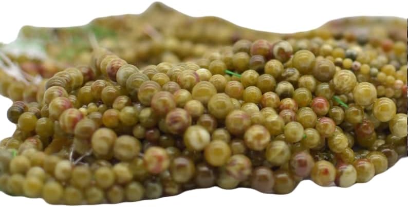 13 inch Strand of Natural gem Olive red Serpentine, 10mm Round Smooth Beads for DIY Jewelry Making. | Beads_05877