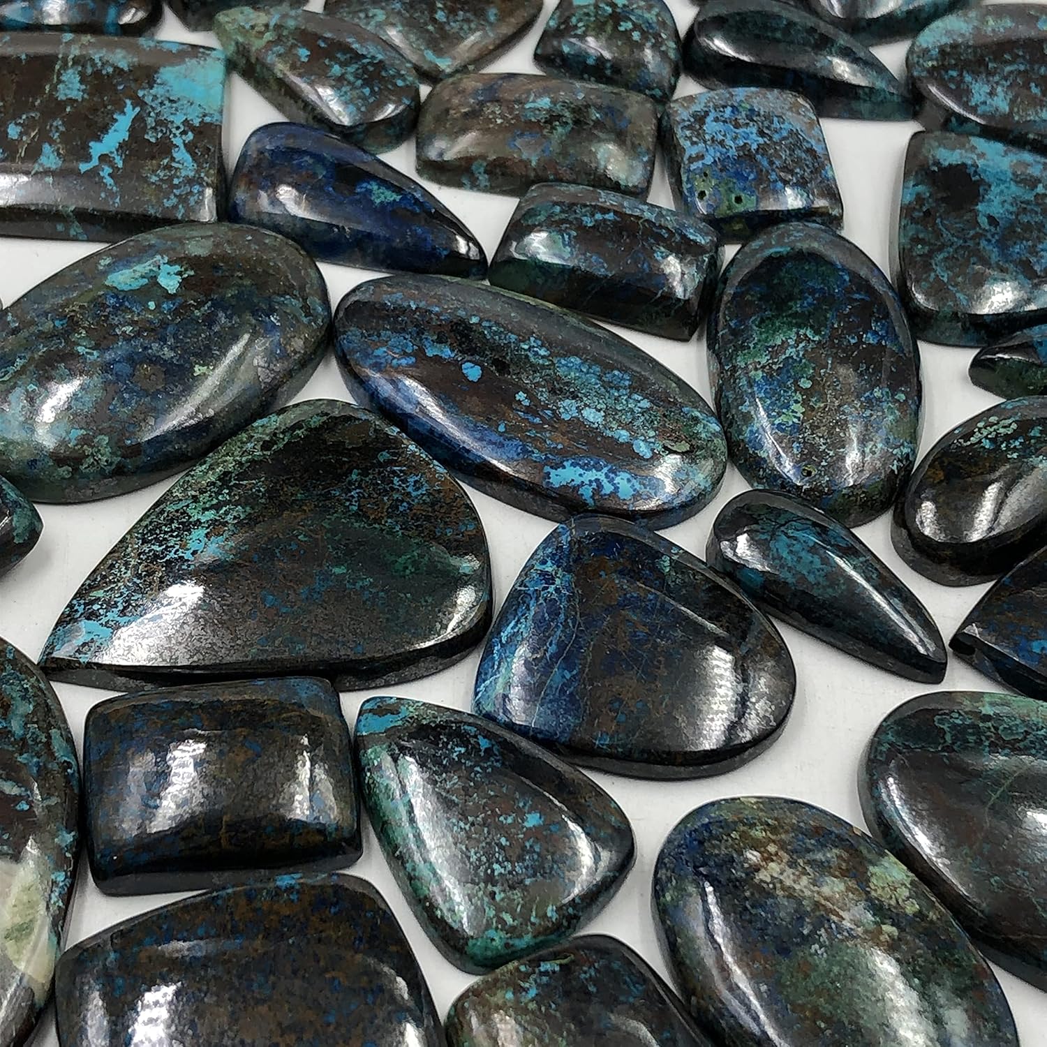 Natural CHRYSOCOLLA N Gemstone Loose Cabochon Lot For Jewelry Making, Loose Gemstone For Ring, Earring & Pendant Necklace, Jewelry Making Cabochons, Healing Gemstones