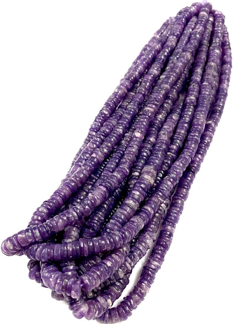 Natural LEPIDOLITE tyre soomth Beads 6x7mm 16 inch Long String Jewelry Making Gemstone Beads for Necklace Bracelet