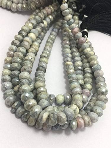Grey Sillmanite Faceted Rondelle 5 to 7 mm 8 Inch Long/Gemstone Beads/Faceted Beads/Sillmanite Beads/Grey Sillamanite Beads/Rare Beads Code-HIGH-60249