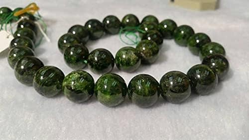 13 inch Strand of Natural gem Chrome Diopside, 10mm Round Smooth Beads for DIY Jewelry Making. | Beads_03846, As Per Photo