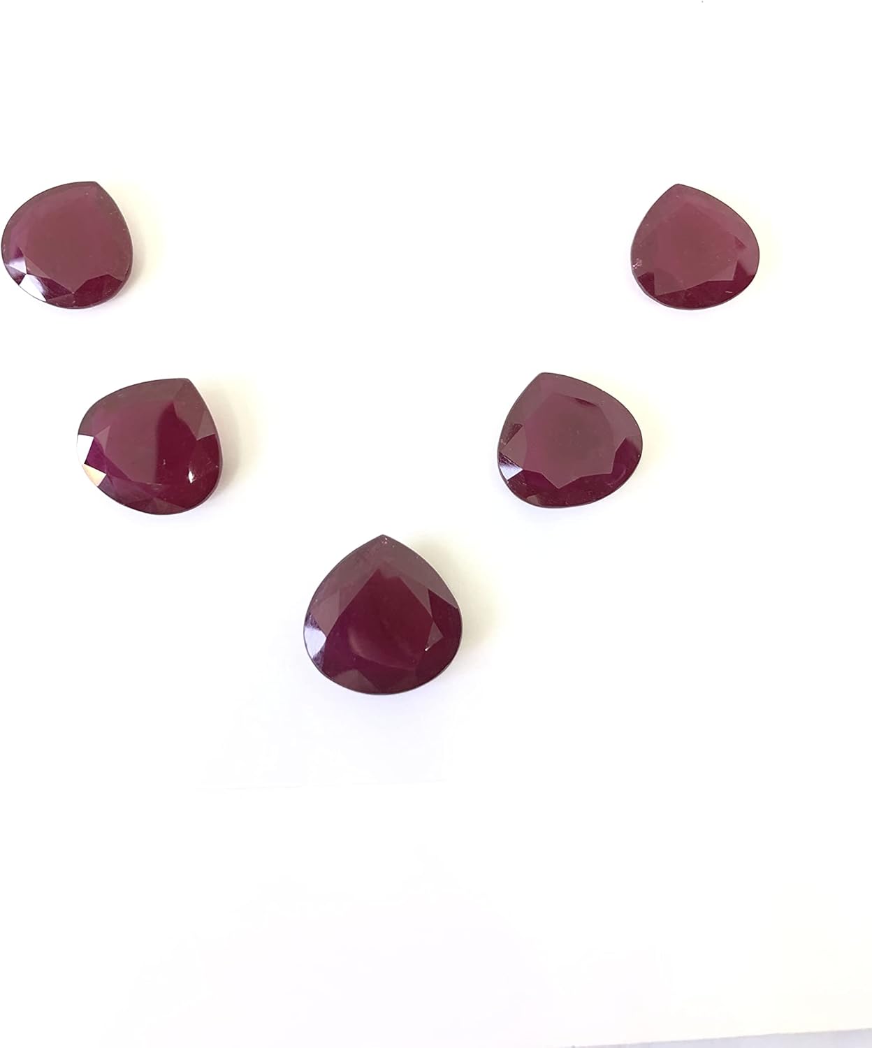 92.20 Ct Ruby Heart Shape Cut Faceted Size 17 To 19 mm Wholesale 5 Pieces Lot Loose Gemstone All Matching Stone Best For Making Ruby Necklace, Pendant, Earring, Ring Jewelry