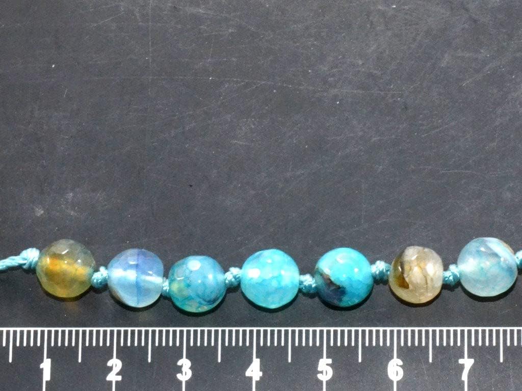 The Design Cart Turquoise Green Agate Stones for Bracelet Necklace Jewelry Making, Package of 5 Strings KAR-270619-018