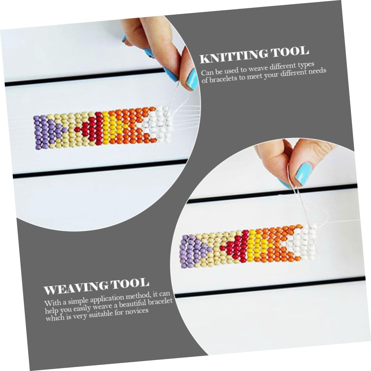 Bracelet Bead Maker Kid Toys Weaving Bracelet Loom Kids Bracelet Framing Tools Jewelry Beading Loom Metal Beading Loom Kit Kids Toy DIY Bracelet Tools Manual Wristband Wood Child