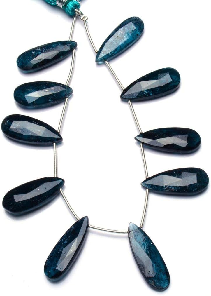 Natural Gem Rare Orissa India Green Color Kyanite Long 27x10MM Approx. Faceted Pear Shape Briolettes 9 Inch Full Strand Fine Quality Beads