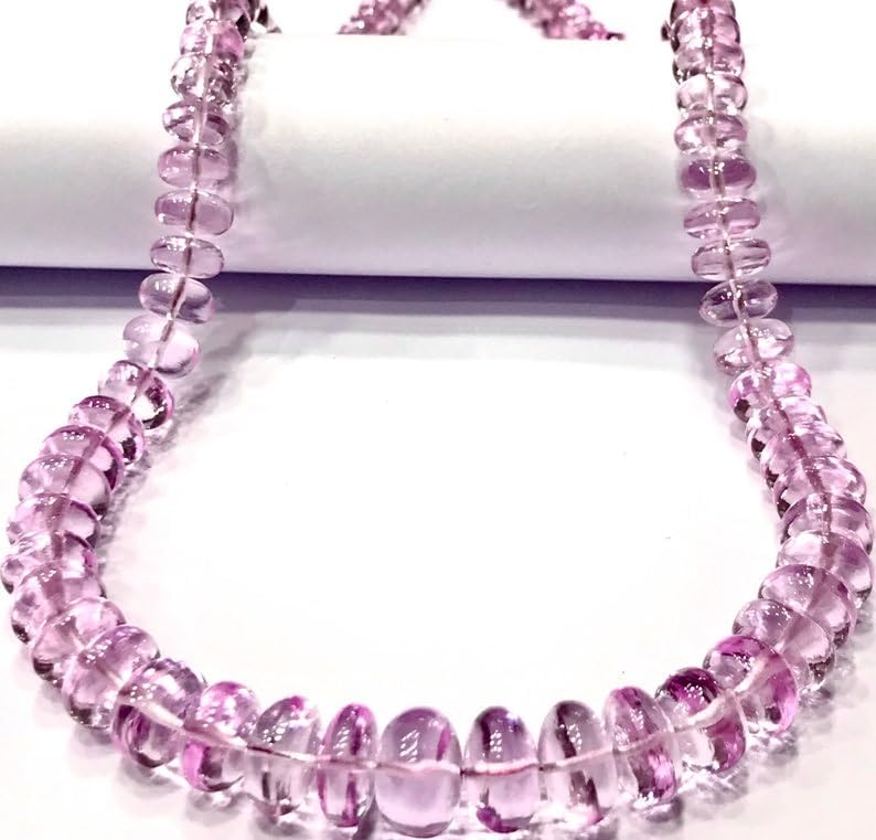 Natural PINK SAPPHIRE roundelle smooth Beads 7-12 MM 19 inch long string jewelry making gemstone beads for necklace bracelet