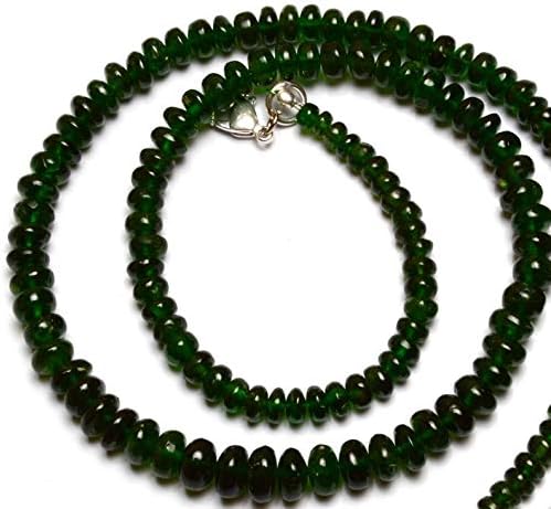Super Rare Natural Chrome Diopside Smooth Rondelle Beads 17.5