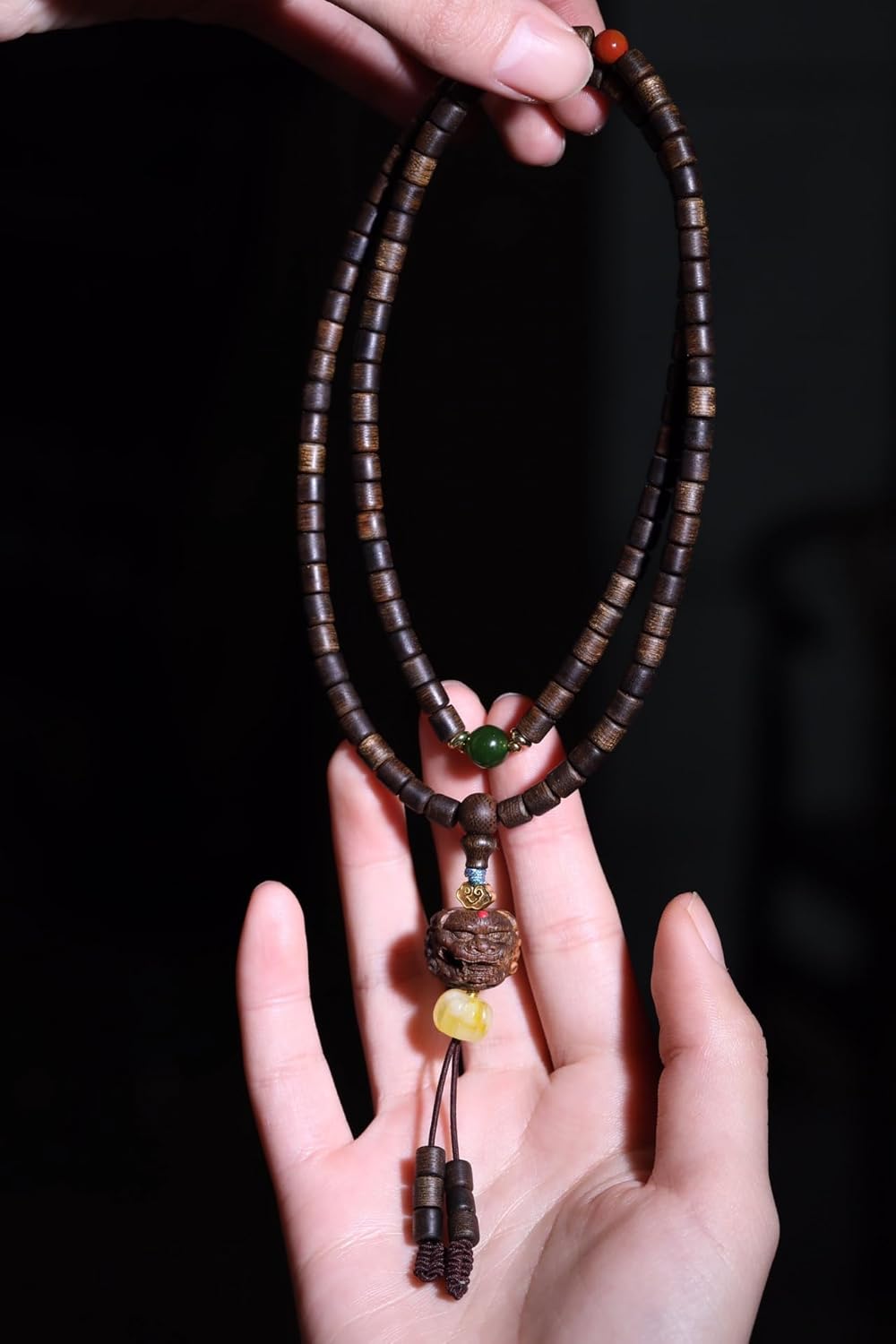 Brunei Soft Silk Agarwood 6mm Barrel Beads + Wealth-Attracting Fragrance Cloud Miraculous Sweetness