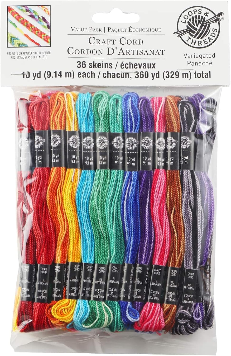 Loops & Threads Variegated Craft Cord, 12 Packs: 36 ct. (432 Total)