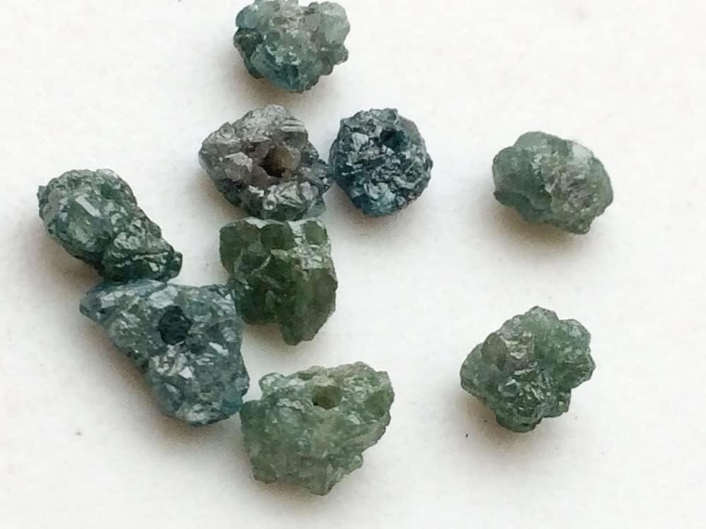 5-6mm Large Hole Bead, Blue Rough Diamond Beads, 1mm Drilled Blue Diamond Briolettes For Jewelry (1pc To 10Pc Options) - VICP1035, 5-6 MM