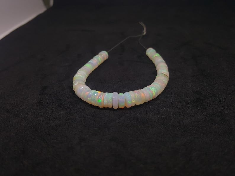 13 inch Strand of Natural gem Ethiopian Opal, 5-7 mm Tyre Faceted Beads for DIY Jewelry Making. | Beads_03840