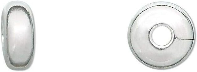 100 Silver Plated Brass 8x4mm Smooth Rondelle Beads