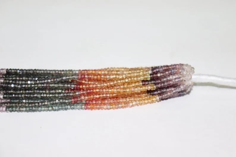 Multi Sapphire Faceted Rondelle Beads 3.5 mm Multi Beads Multi Rainbow Beads Multi Sapphire Beads Wholesale Beads
