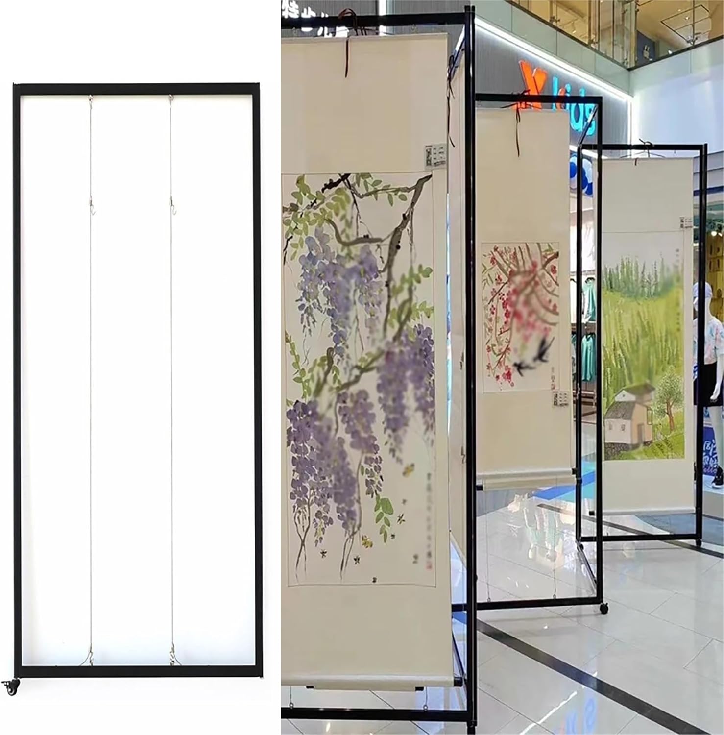 Folding Art Display Rack for Painting Exhibition, Aluminum Publicity Work Holder, Poster Stand, Portable Art Publicity Display Board, for Art Gallery, Craft Fair, Booth(3pcs-60x150cm/23.6x59in