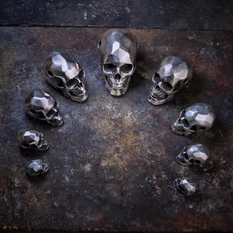 Original handmade s925 sterling silver skeleton loose beads bracelet personality DIY beads with beads pendant accessories necklace