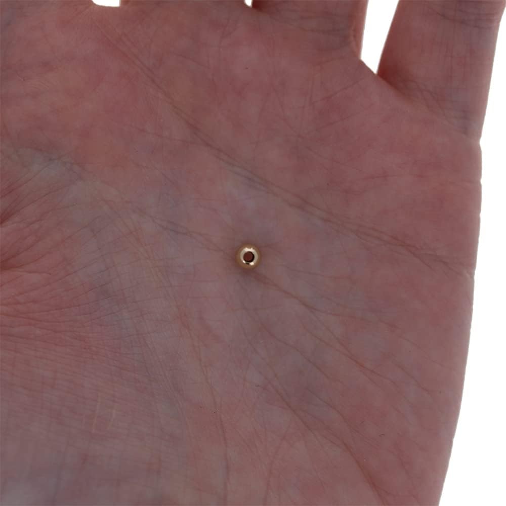 4mm Gold Filled Round Beads, 100 Pieces, Medium Hole Size, Seamless Gold Beads