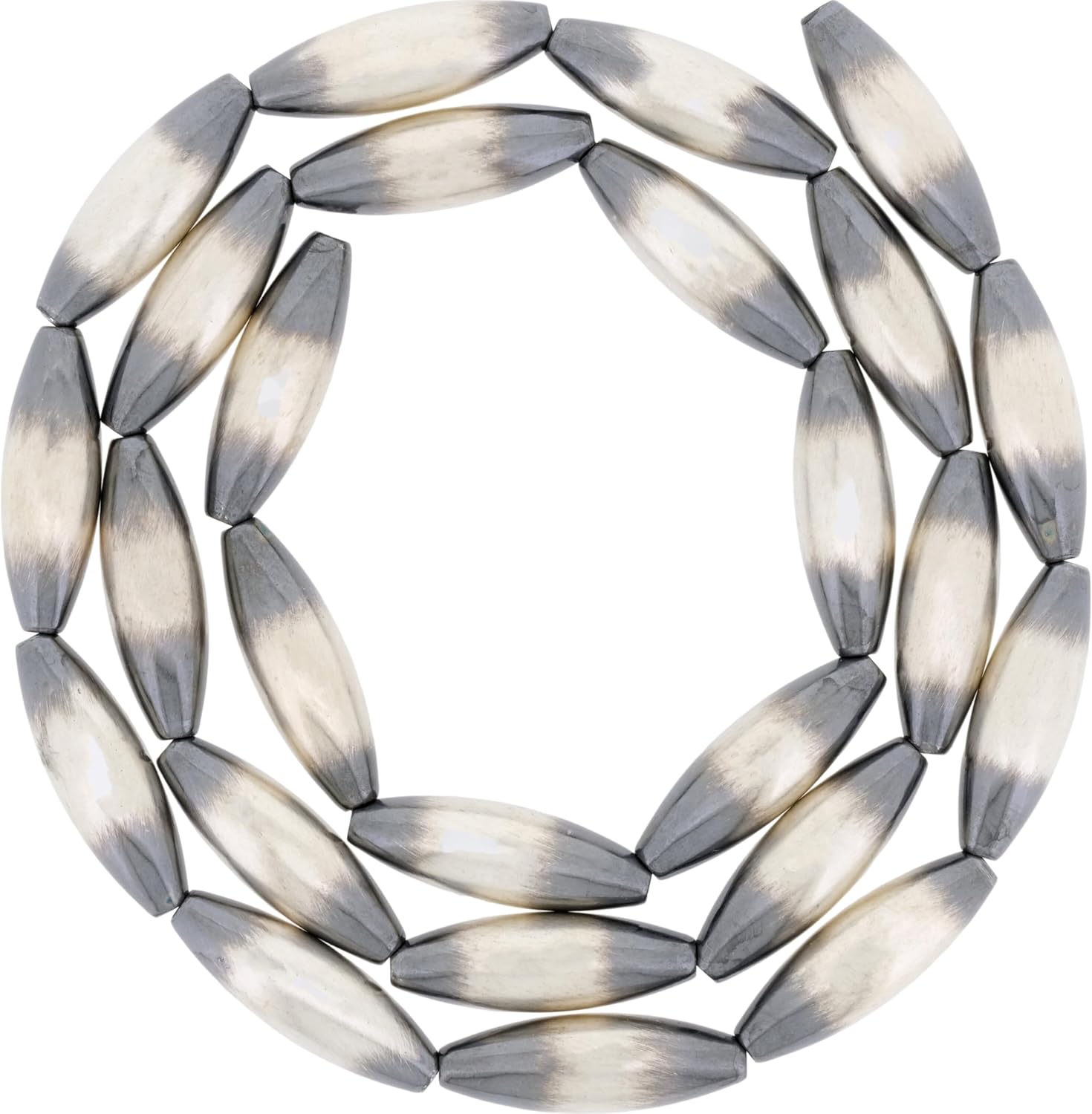 25pc Jewelry Making Sterling Silver 6x18mm Torpedo Navajo Bead - 1.8mm Hole