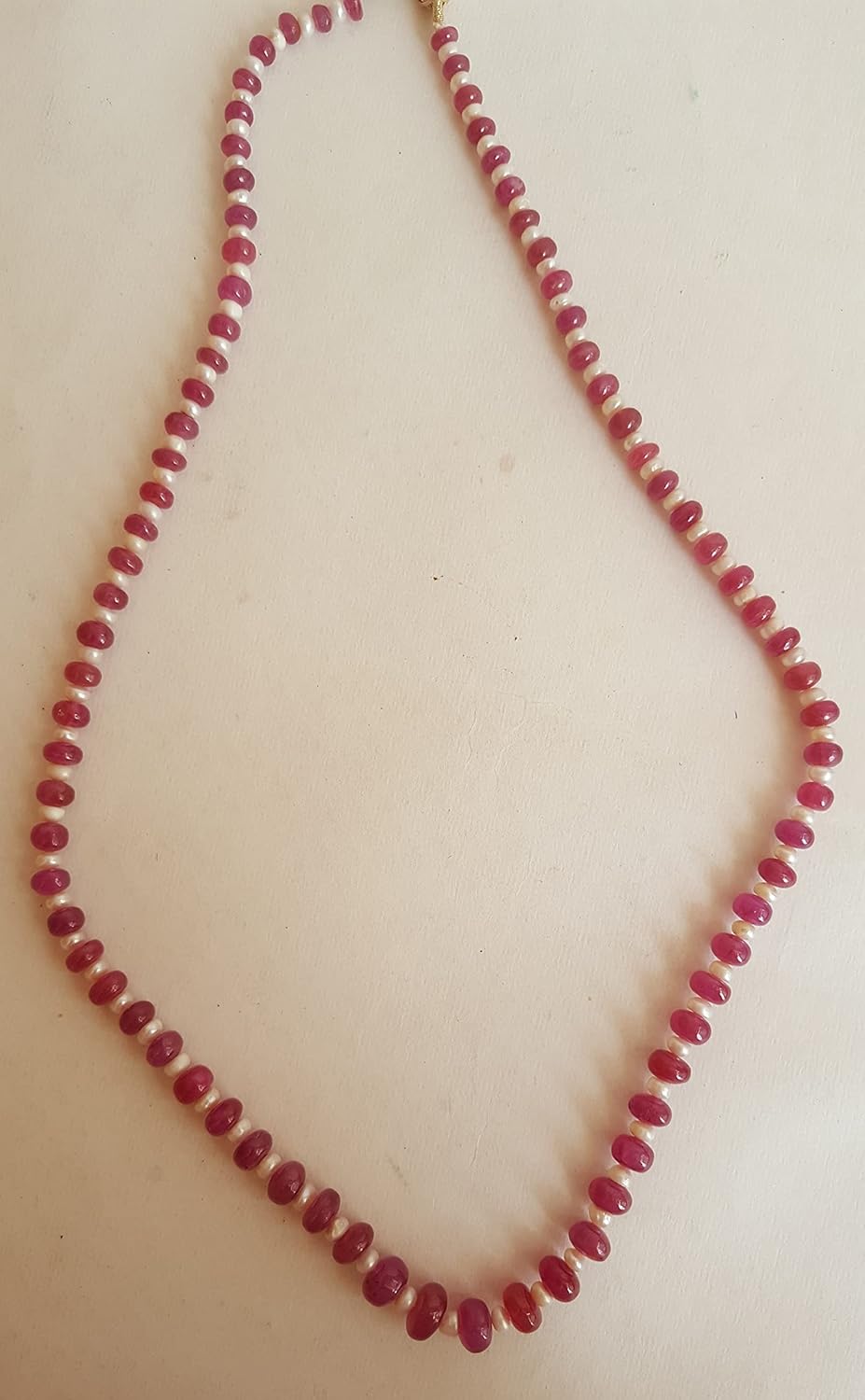 Precious Ruby Gemstone & Fresh Water Pearl Rondelle Smooth Beaded Necklace ~~190 carats~~ 22 inches Long~ Stunning Color Ruby Beads for Jewelry Making ~ Wholesale Price ~AAA Quality