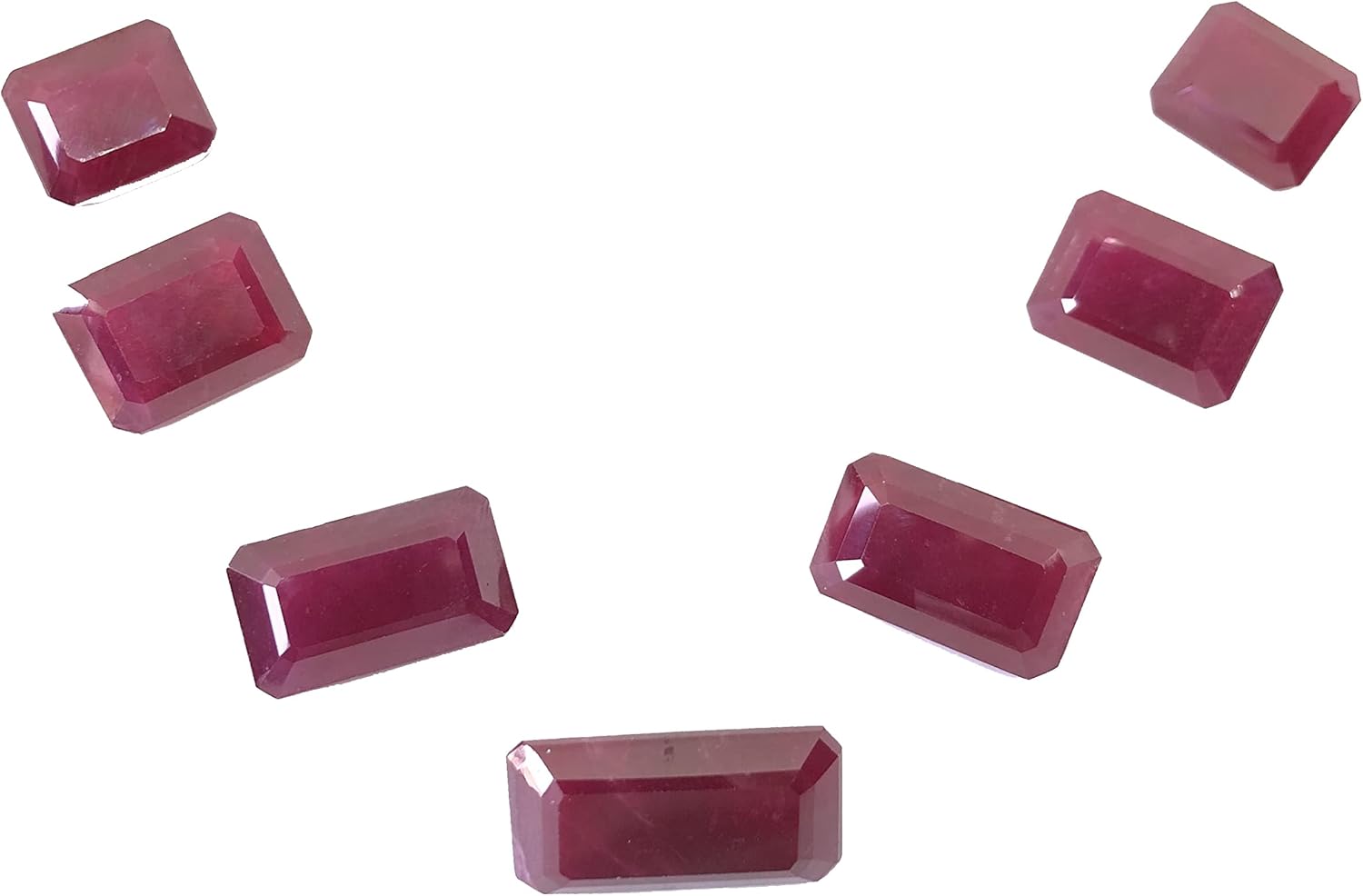 184.94 Ct Deep Red Ruby Octagon Shape Size 13 To 25 mm Emerald Cut Fine Wholesale 7 Pieces Lot Loose Gemstone For Making Necklace Jewelry