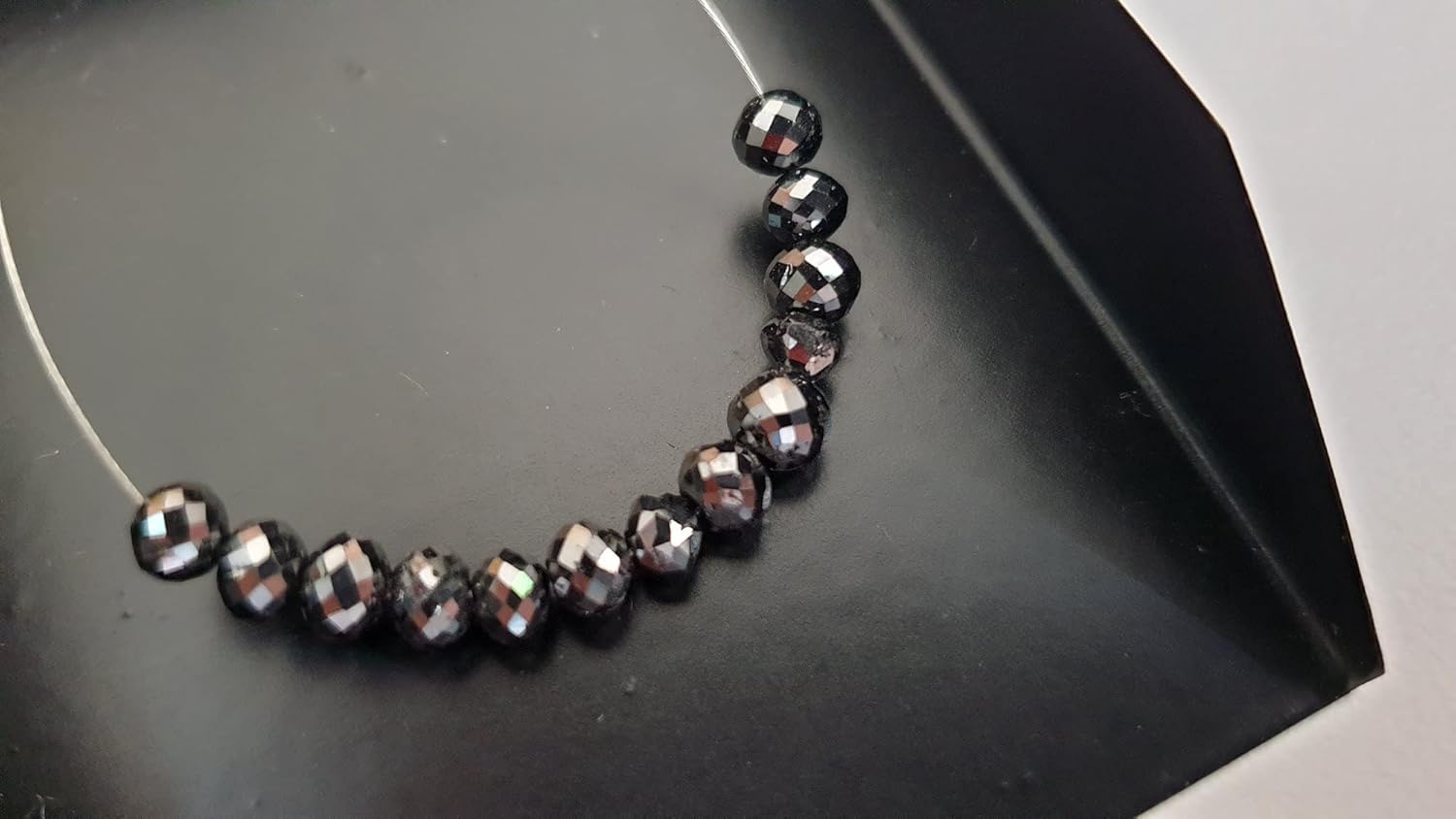 4-4.5mm Black Diamond Round Balls, Faceted Black Diamond Beads, Drilled Diamond Black Beads for Jewelry (1Pc To 5 Pcs Options) - PPD744, 4-4.5 MM Approx, 5 PCS
