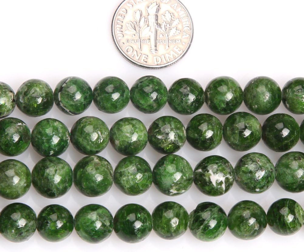 GEM-Inside Natural 8mm Green Diopside Gemstone Loose Beads Handmade Round Beads for Jewelry Making Jewelry Beading Supplies for Women