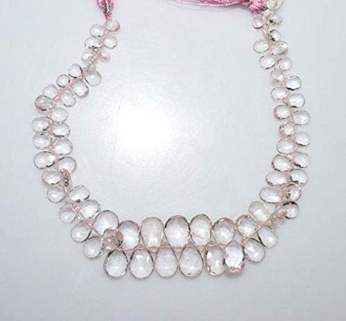 13 inch Natural Beads Strand of 4x5-8x12mm Faceted pear Pink Aquamarine Gemstone briolletes Beads for DIY Jewelry - Necklace, Bracelet, Earring, Ring.