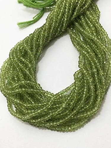 Beads Gemstone Natural Perit Micro Faceted Rondelle Beads, 3mm to 3.5mm, 13 inches, Green Beads, Gemstone Beads, semiprecious Stone Beads Code-HIGH-69981, Gemstone Metal Stone