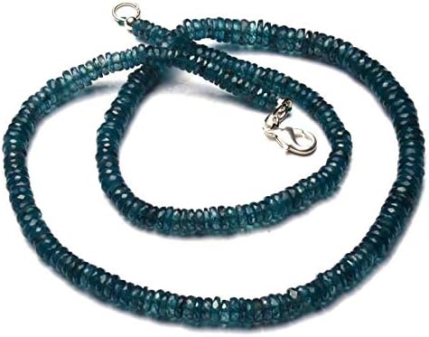 Natural Rare Gemstone Orissa India Green Color Kyanite 5 to 6MM Faceted Heishi Beads 18 Inch Full Strand Fine Qulaity Complete Necklace