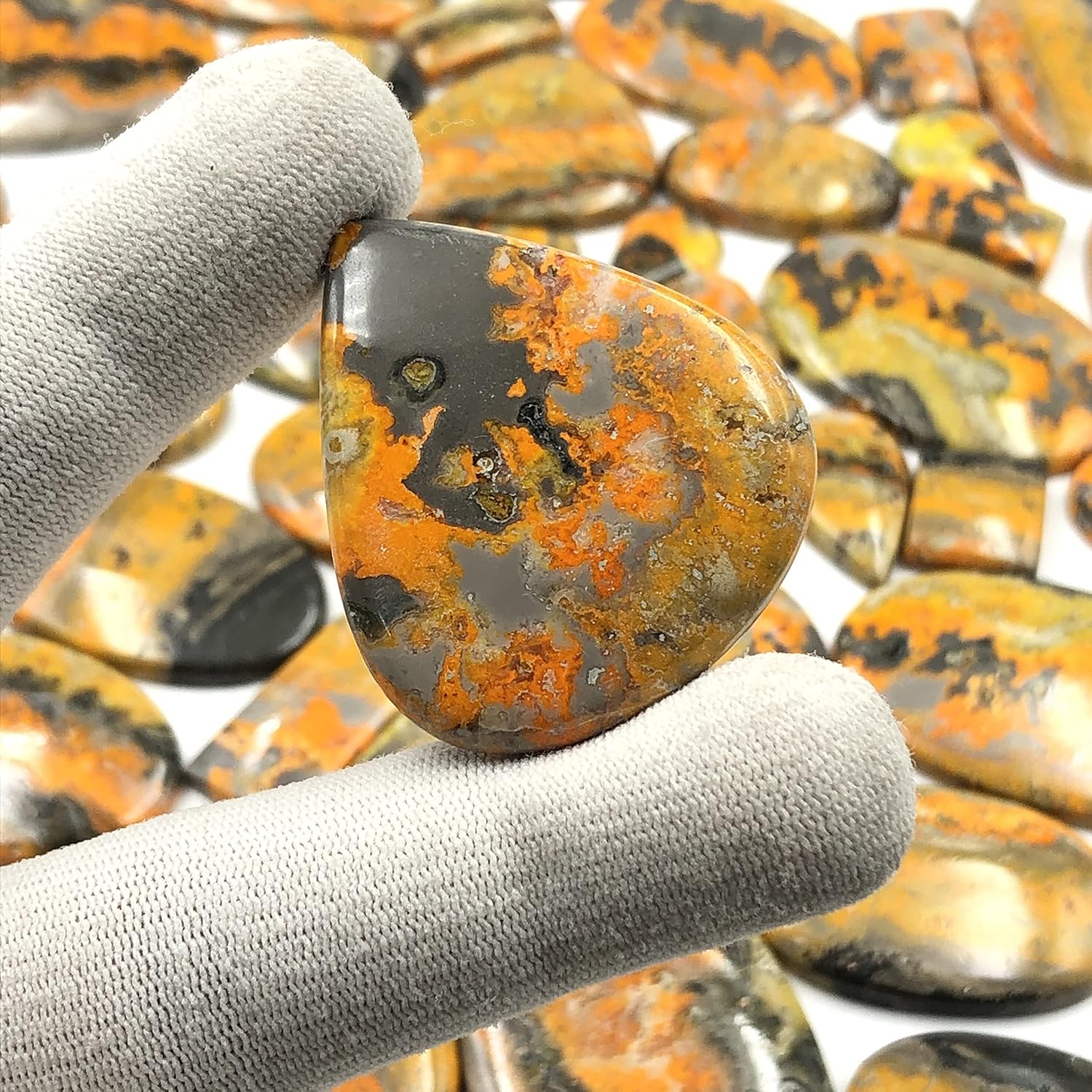 Natural BUMBLEBEE JASPER Gemstone Loose Cabochon Lot For Jewelry Making, Loose Gemstone For Ring, Earring & Pendant Necklace, Jewelry Making Cabochons, Healing Gemstones