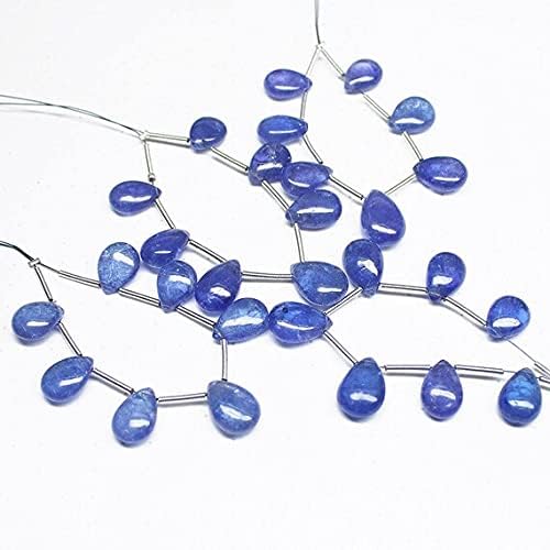 Natural Violet Tanzanite Smooth Pear Drop Gemstone Craft Loose Beads Strand 28 Pc 10mm 13mm