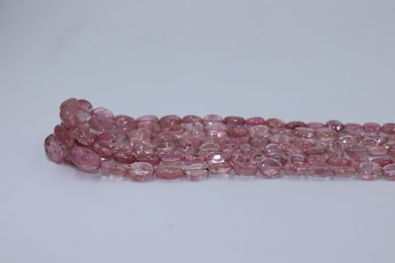 Natural Rubellite Smooth Oval Shape Beads 4x6mm AAA Quality Tourmaline Smooth Oval Bead Wholesale Beads for Making Jwelery