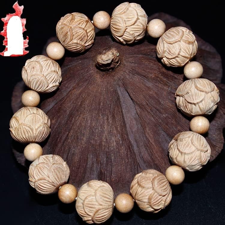 东加老山檀香莲花雕刻佛珠手串 2.0M 1.8M 1.5M(东加老山檀香莲花15M)