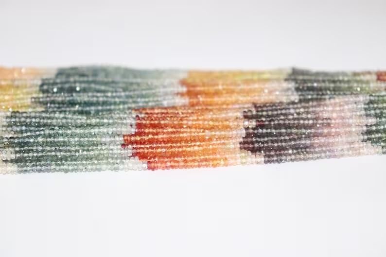 Multi Sapphire Faceted Rondelle Beads 2.5 mm Multi Rainbow Beads Multi Sapphire Beads Wholesale Beads Sapphire Multi Beads