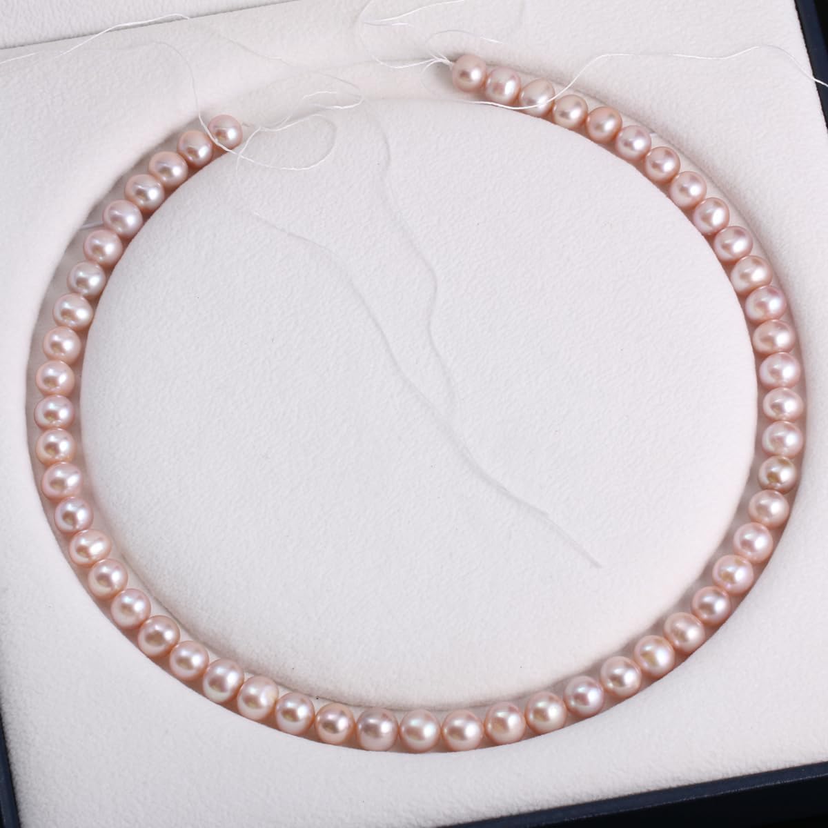 8-9mm Natural Freshwater Pearl Spacer Beads for DIY Jewelry Making - For Women's Necklaces and Accessories - (Color: White/Size: 8-9mm)