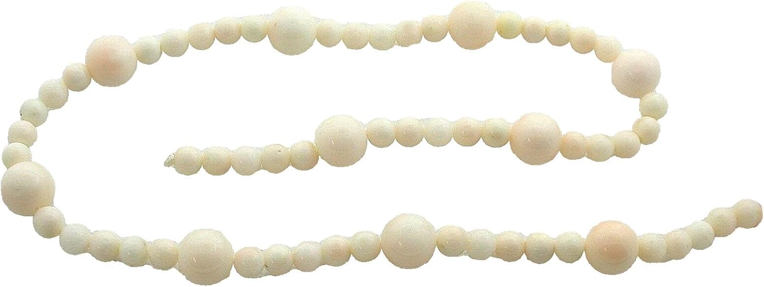 Vintage 8.3mm & 5mm Round Italian Angel Skin Coral 14