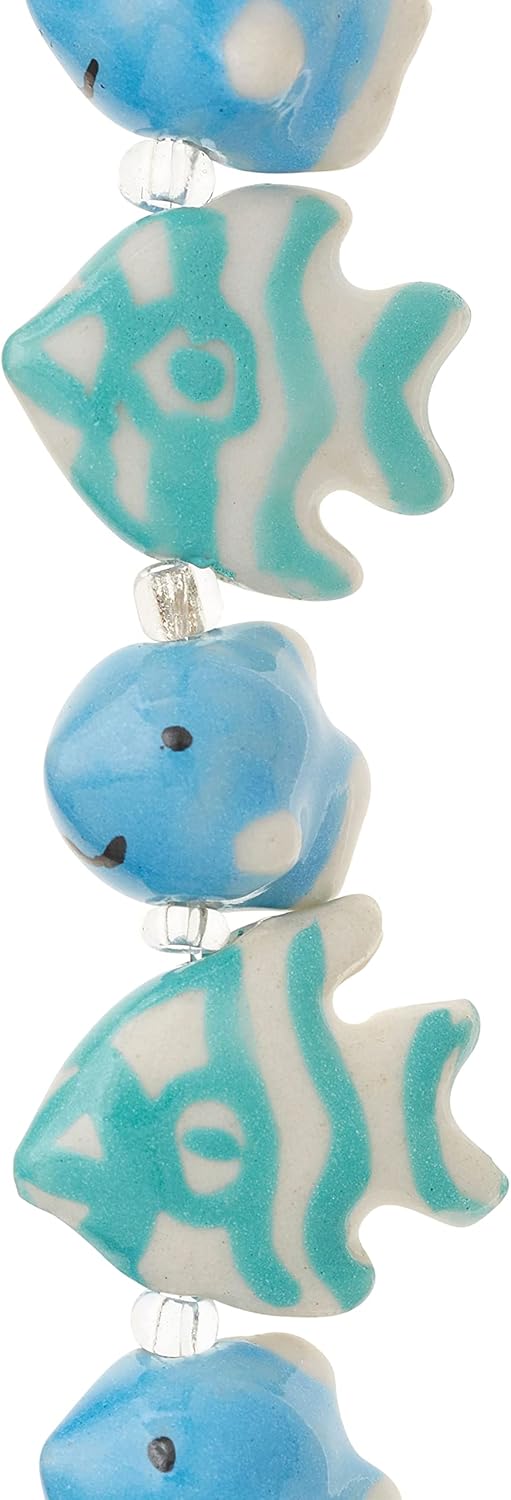 Bead Landing Blue Fish Mix Ceramic Beads, 12 Packs: 8 ct. (96 Total)