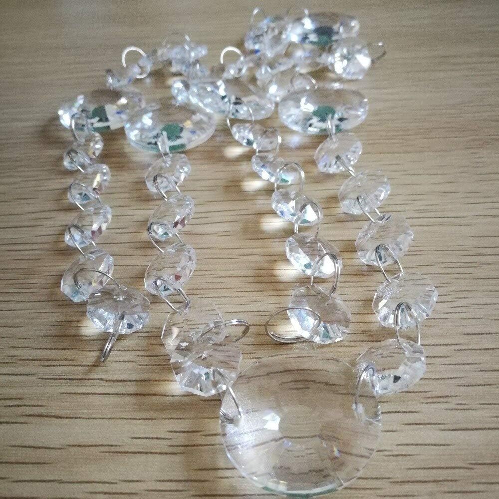 Chandelier Crytal s clear 20meters 14mm octagon beads30mm crystal sunflower beads pendants for wedding home lamp curtain chains decor