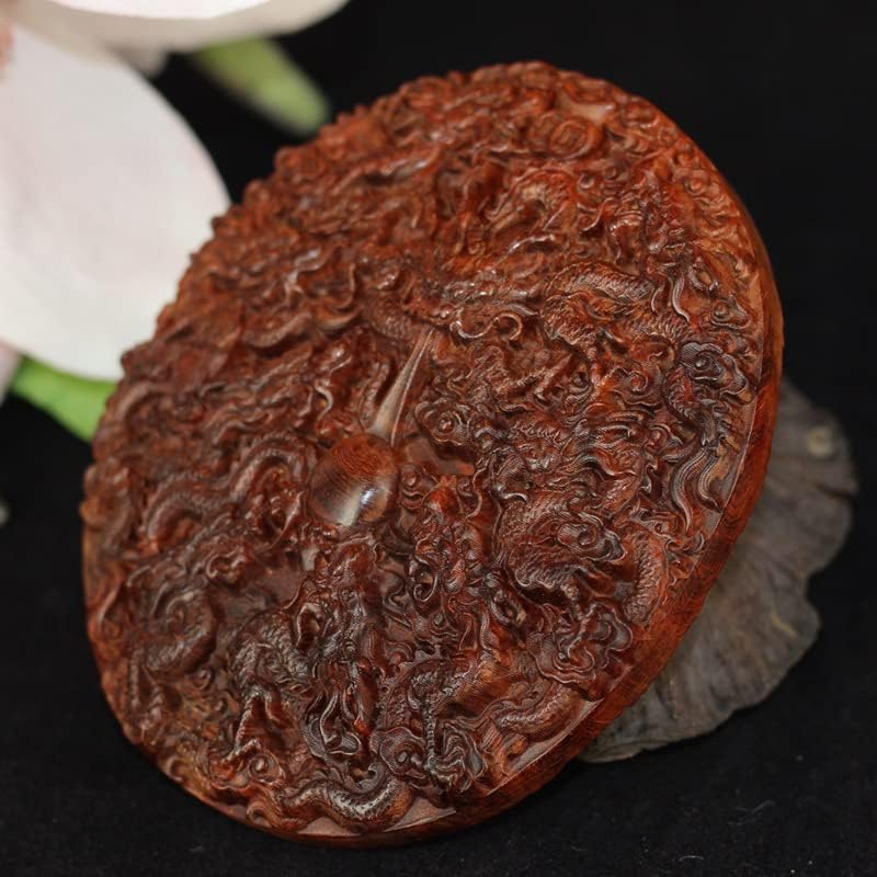 印度小叶紫檀【九龙戏珠】 手把件 文玩把件 整料雕刻(大:10 * 8.9 * 1.6CM)