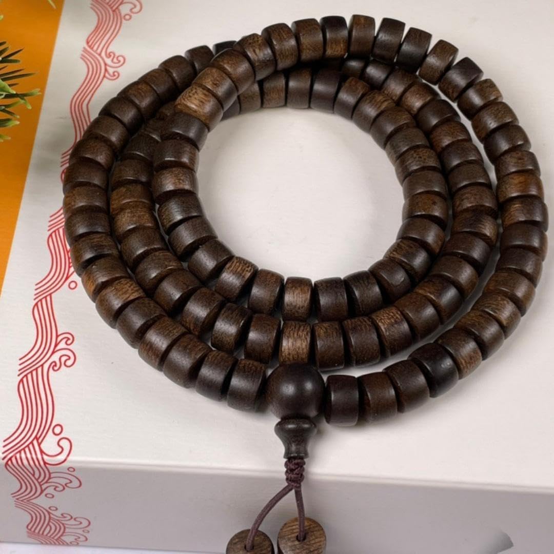 Vietnamese Nha Trang White agarwood Prayer Beads, Each Piece 6mm*108 Pieces, Dense, Sweet, Cool and Water-Sinking Grade