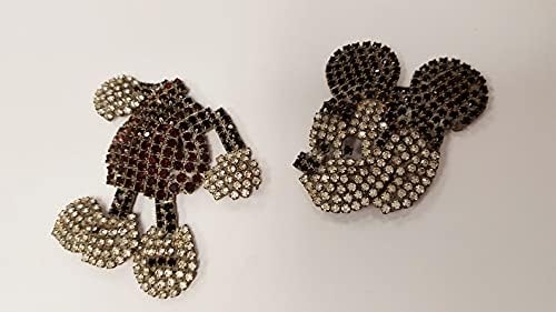 1950's Rare Vintage Austrian Crystal, Jet & Ruby Rhinestone Hand Crafted 4.5