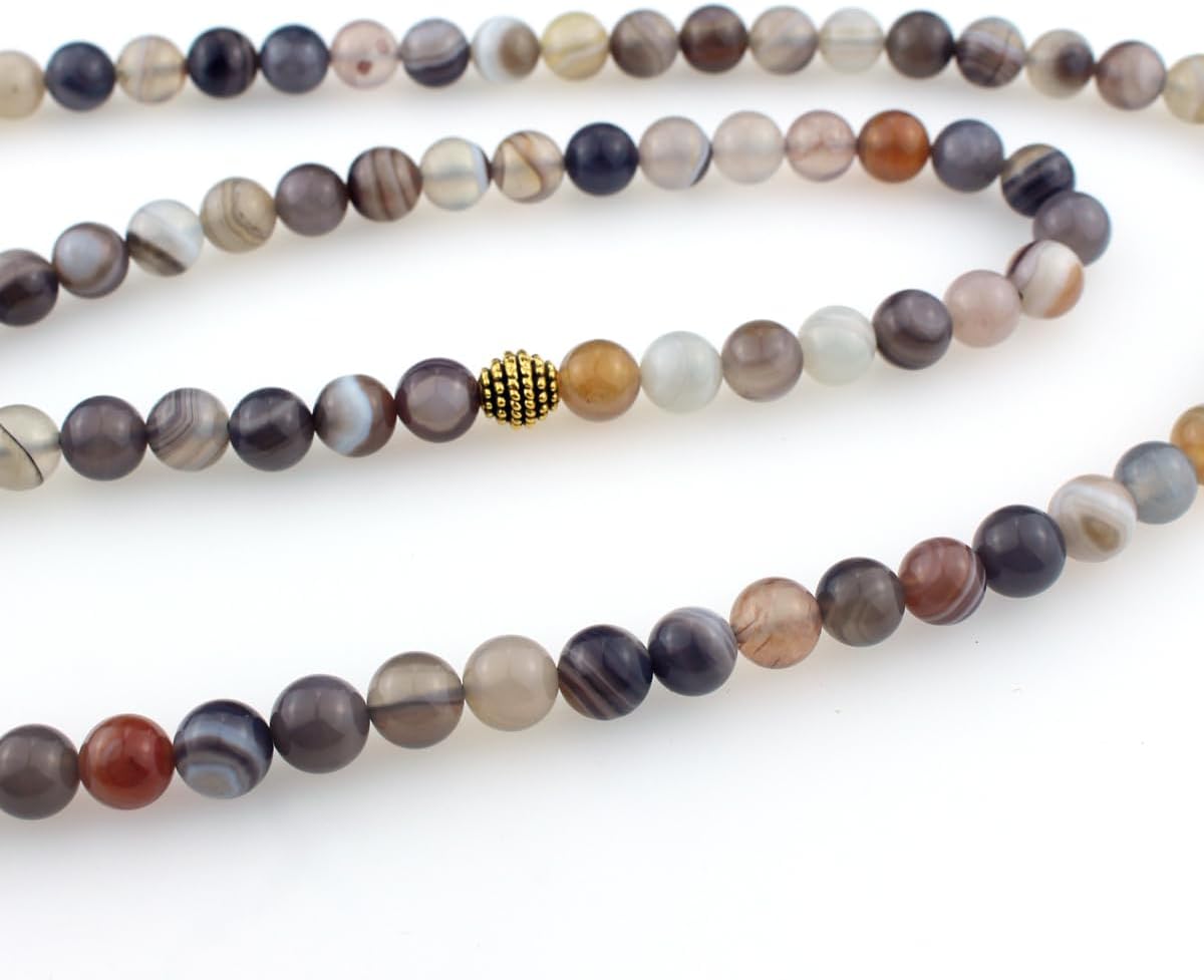Muslims Islamic Dhikr Tasbeeh Tasbih Prayer Beads, 99 Agate Beads with Tassel