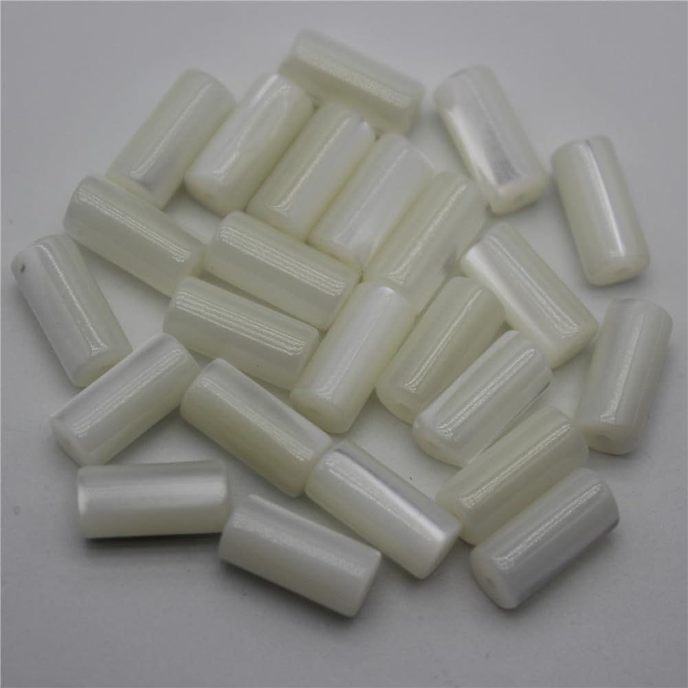 Natural Shell Beads White Mop Straight Tubular Loose Spacer Bead for Jewelry Making DIY Necklace Earring 4X8mm 1000 Pieces